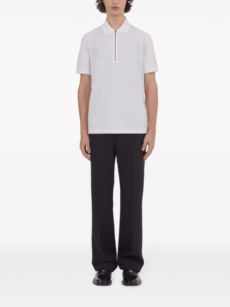 White Short-sleeve Cotton Polo Shirt