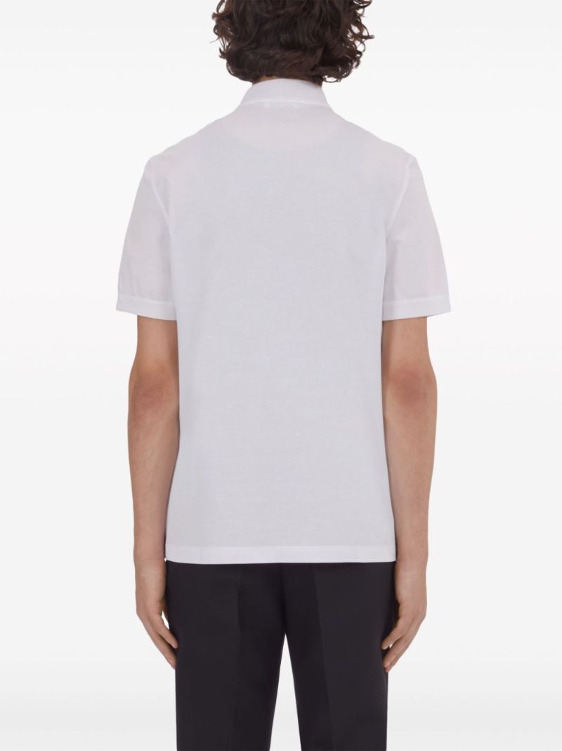 White Short-sleeve Cotton Polo Shirt