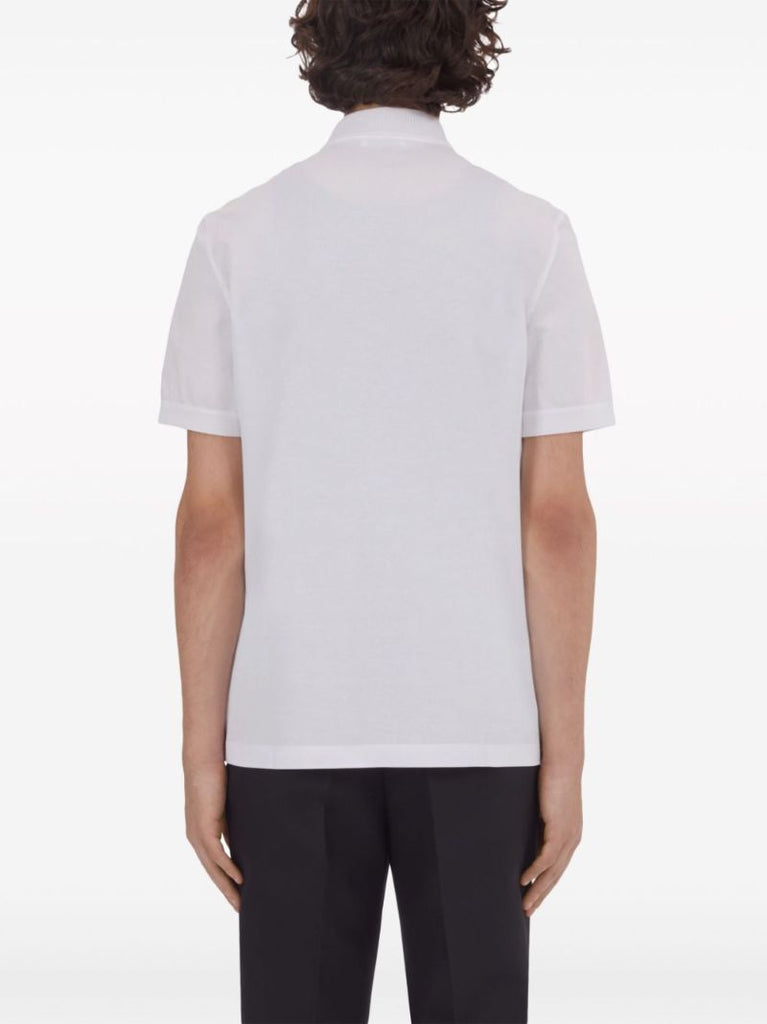 White Short-sleeve Cotton Polo Shirt