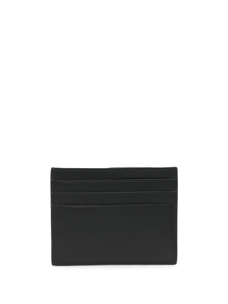 Black Logo-stamp Leather Card Holder