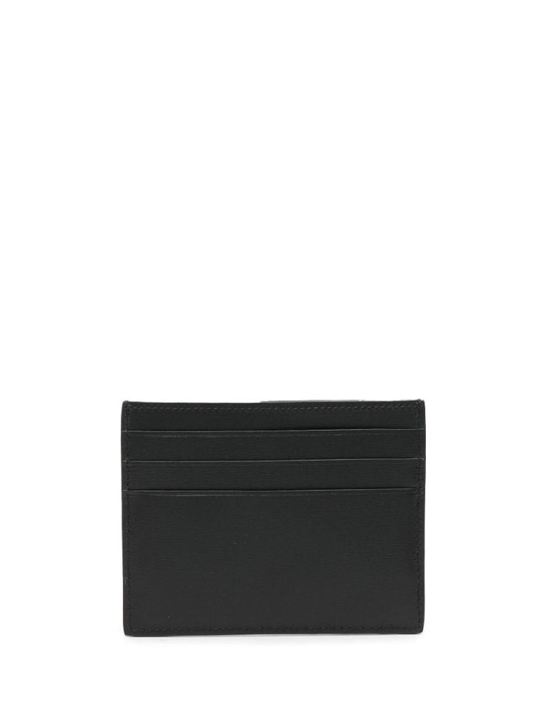 Black Logo-stamp Leather Card Holder