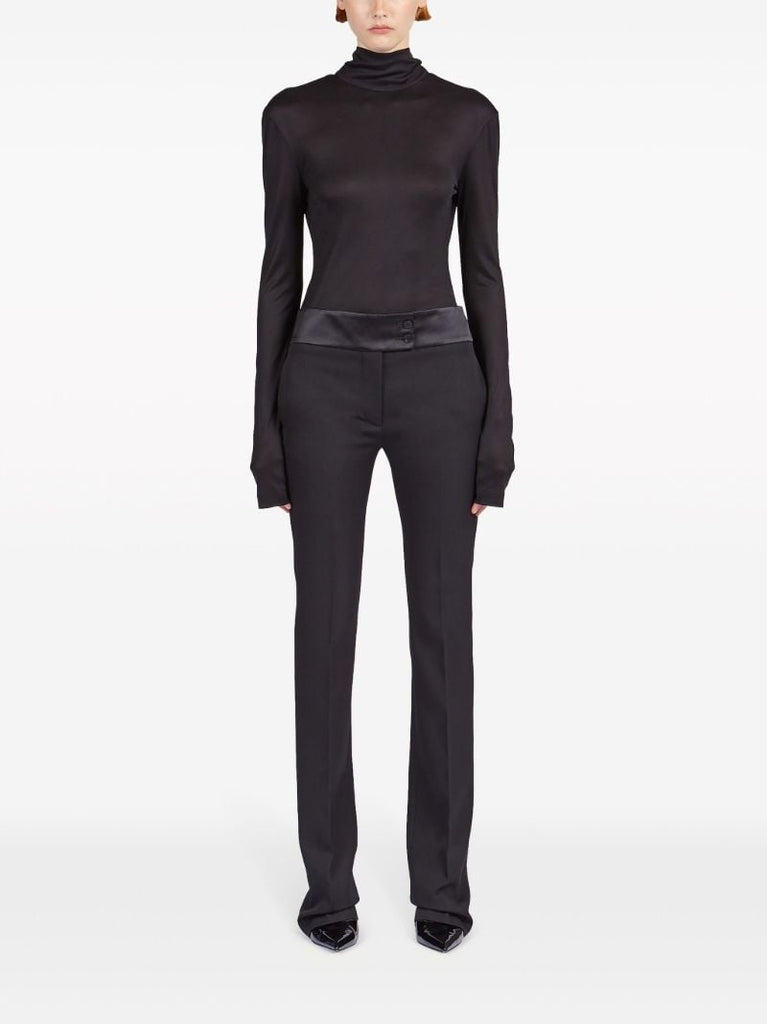 Black Low-rise Wool Tailored Trousers