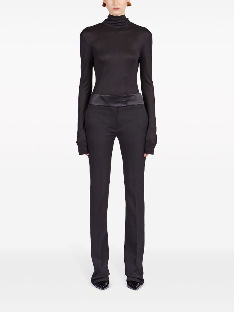 Black Low-rise Wool Tailored Trousers