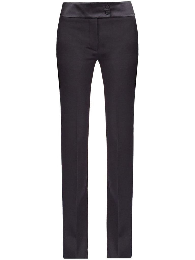 Black Low-rise Wool Tailored Trousers