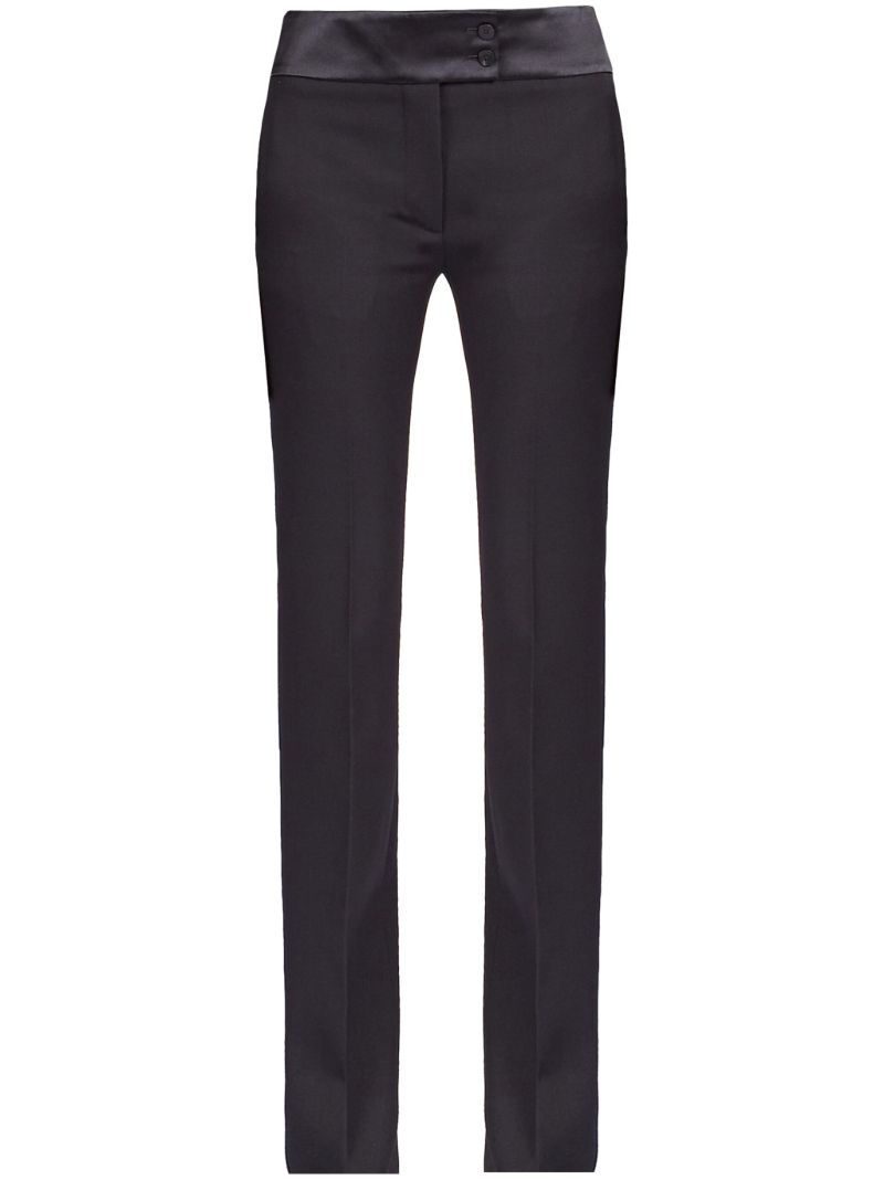 Black Low-rise Wool Tailored Trousers
