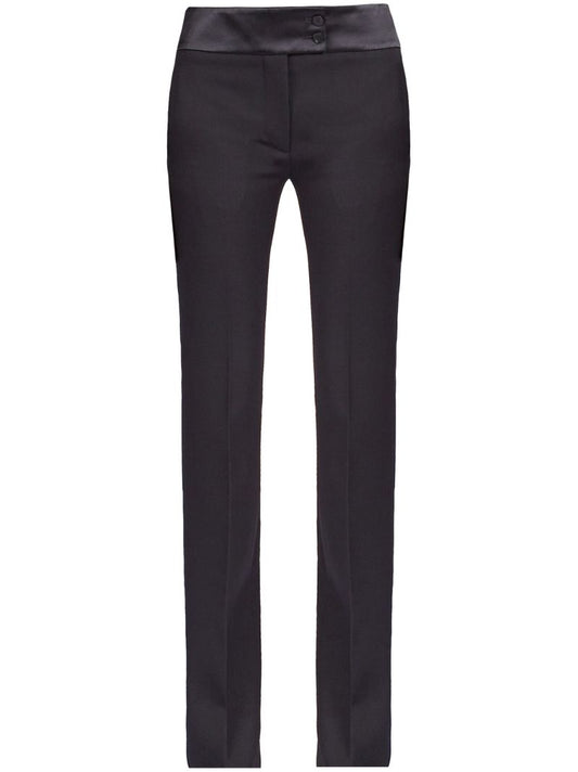 Black Low-rise Wool Tailored Trousers