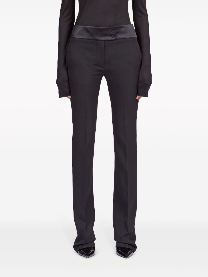 Black Low-rise Wool Tailored Trousers