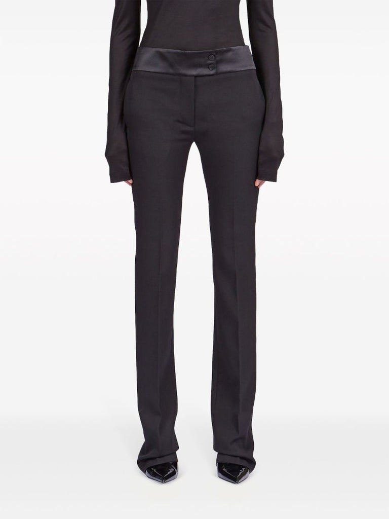 Black Low-rise Wool Tailored Trousers