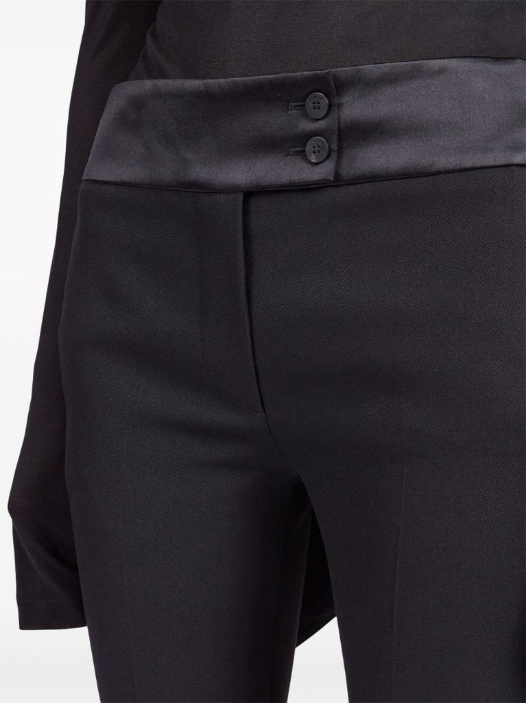 Black Low-rise Wool Tailored Trousers