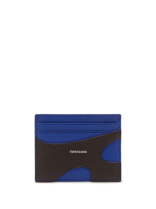 Blue Cut-out Leather Card Holder
