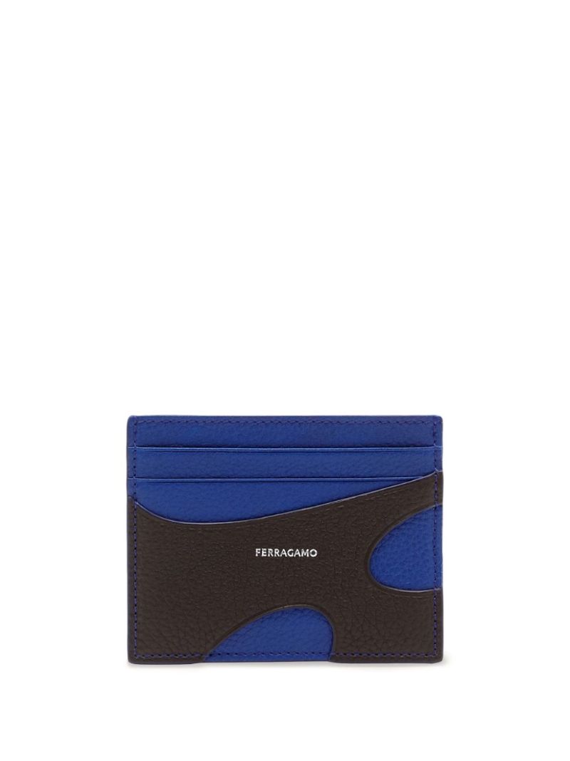 Blue Cut-out Leather Card Holder