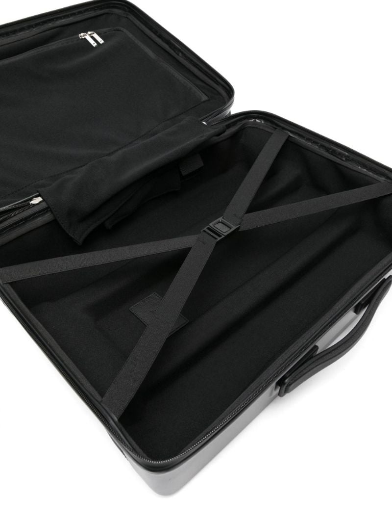 Black Gancini Embossed Leather Suitcase
