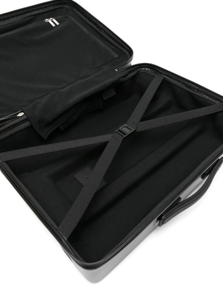 Black Gancini Embossed Leather Suitcase