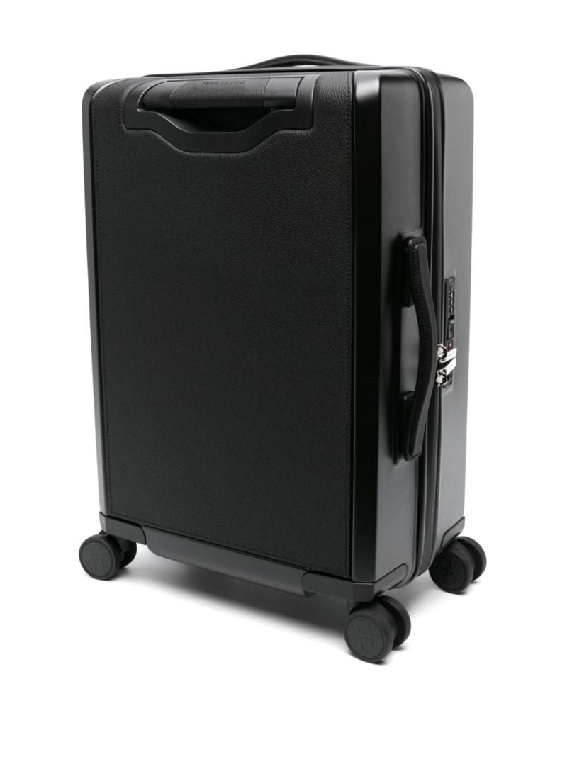 Black Gancini Embossed Leather Suitcase