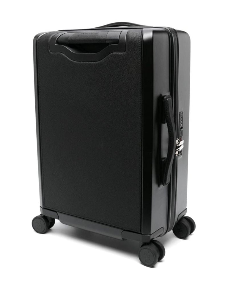 Black Gancini Embossed Leather Suitcase