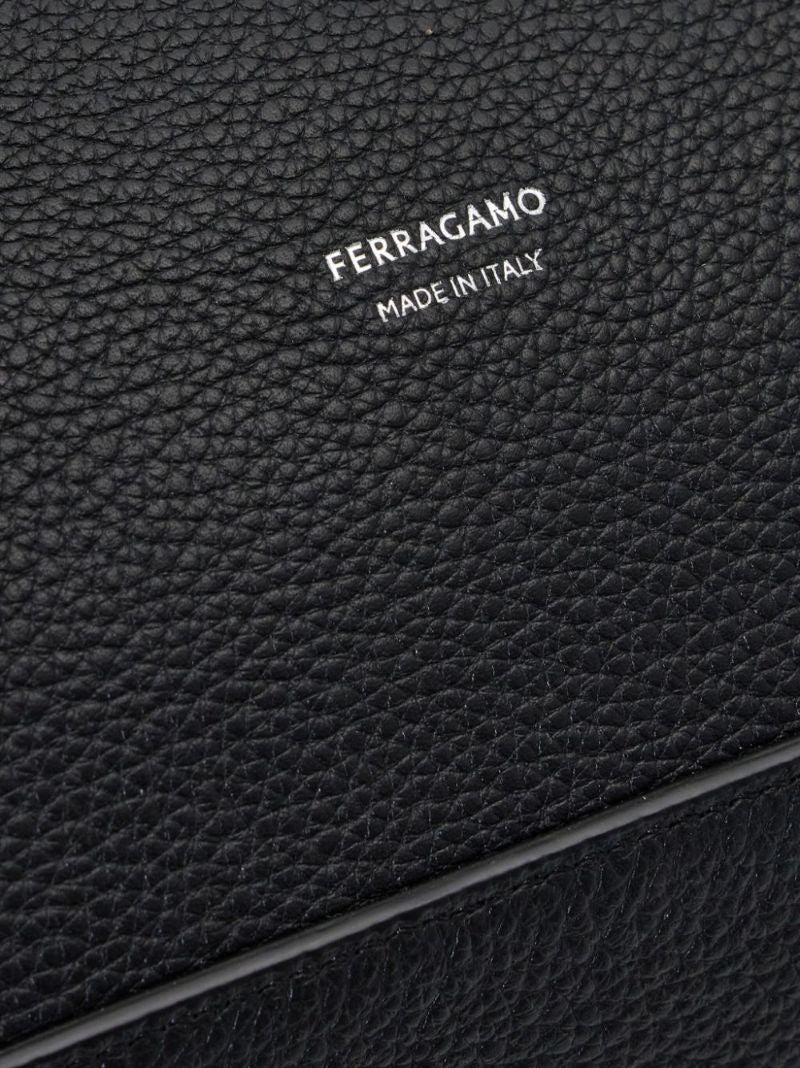 Black Cut-out Leather Tote Bag