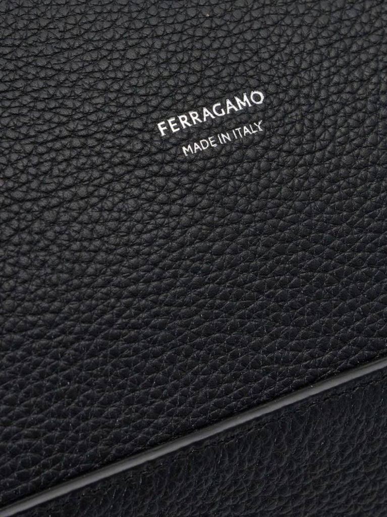 Black Cut-out Leather Tote Bag