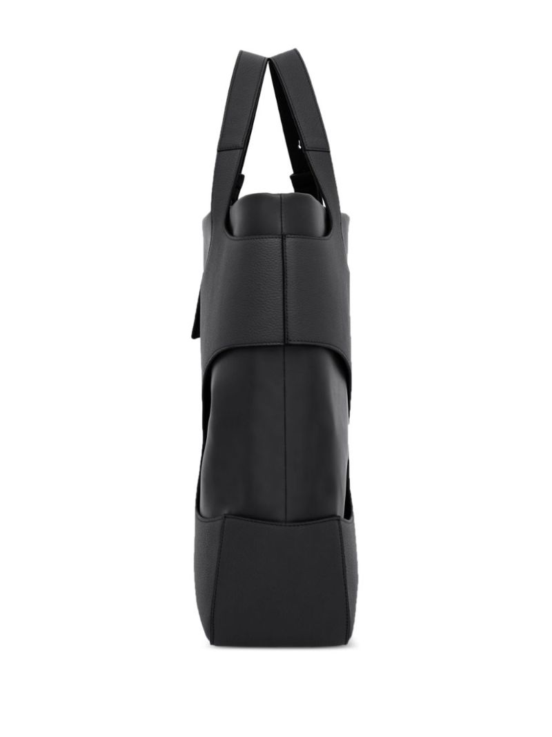 Black Cut-out Leather Tote Bag