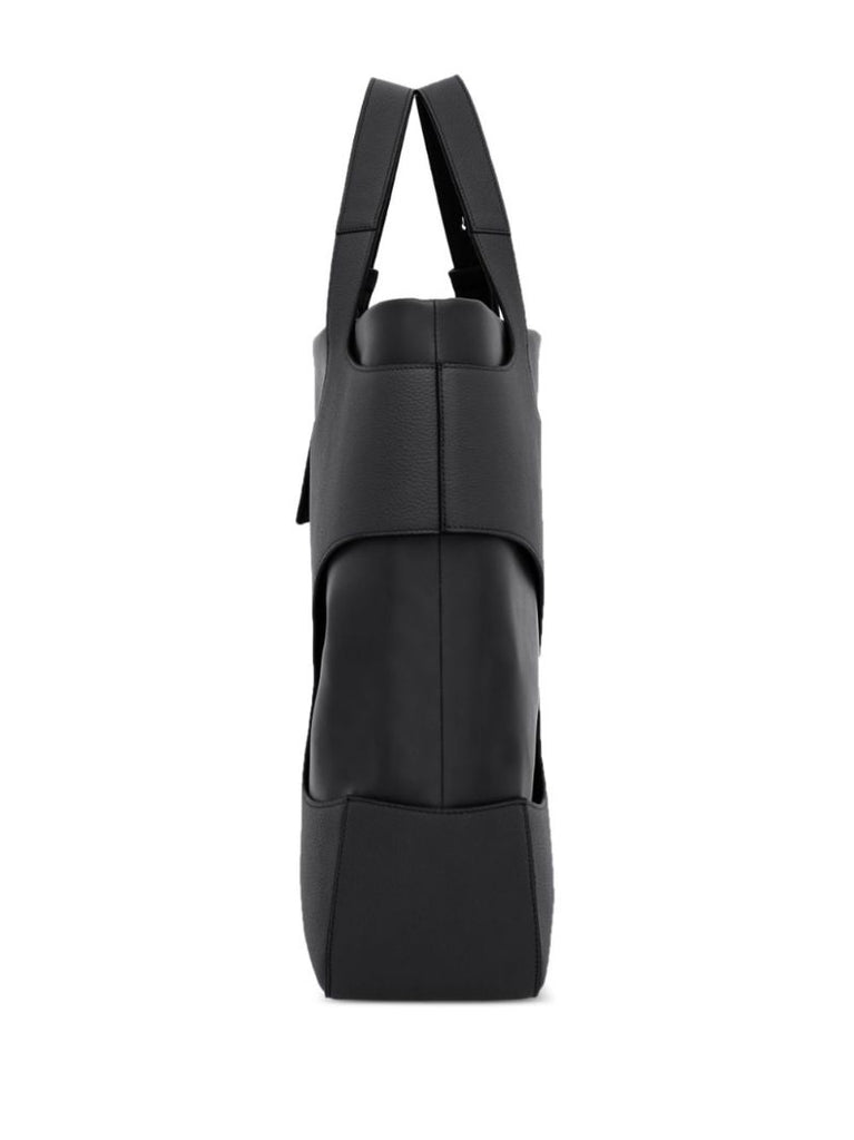 Black Cut-out Leather Tote Bag