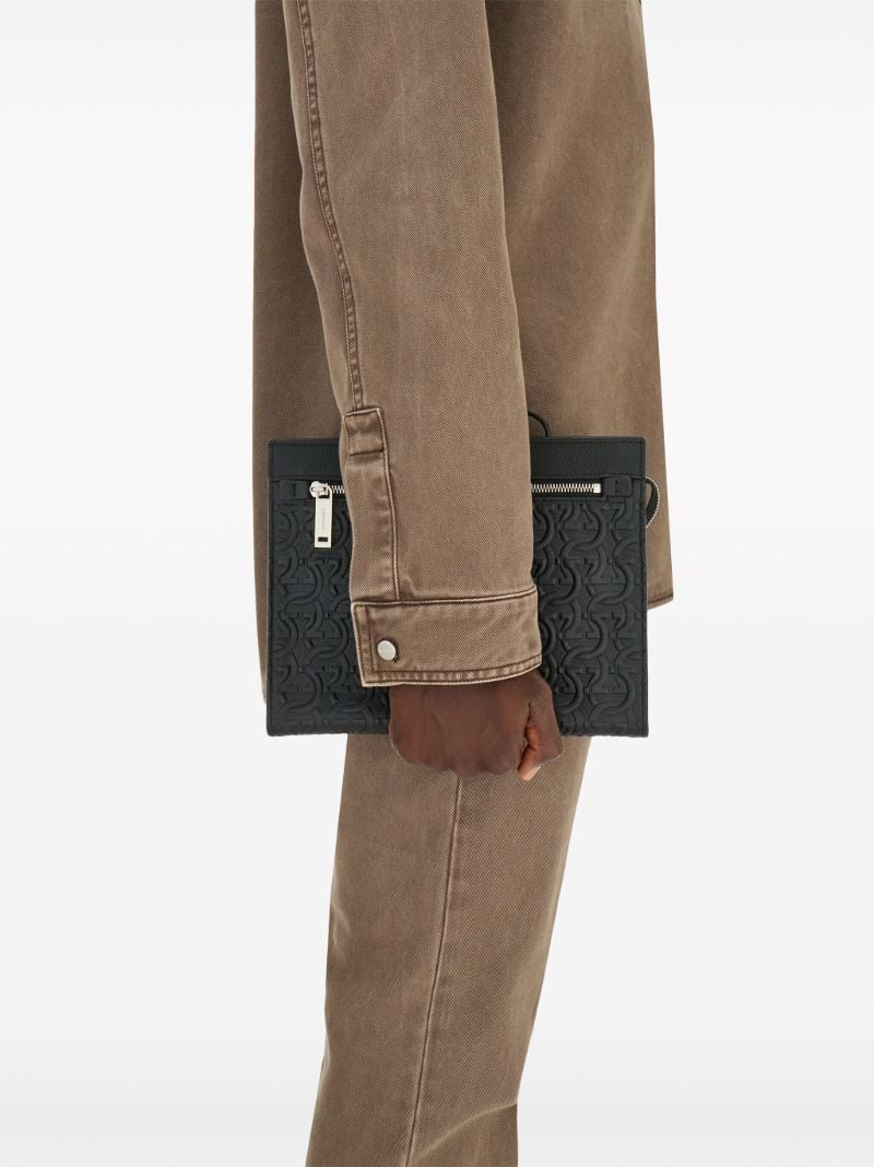 Black Gancini Leather Clutch Bag