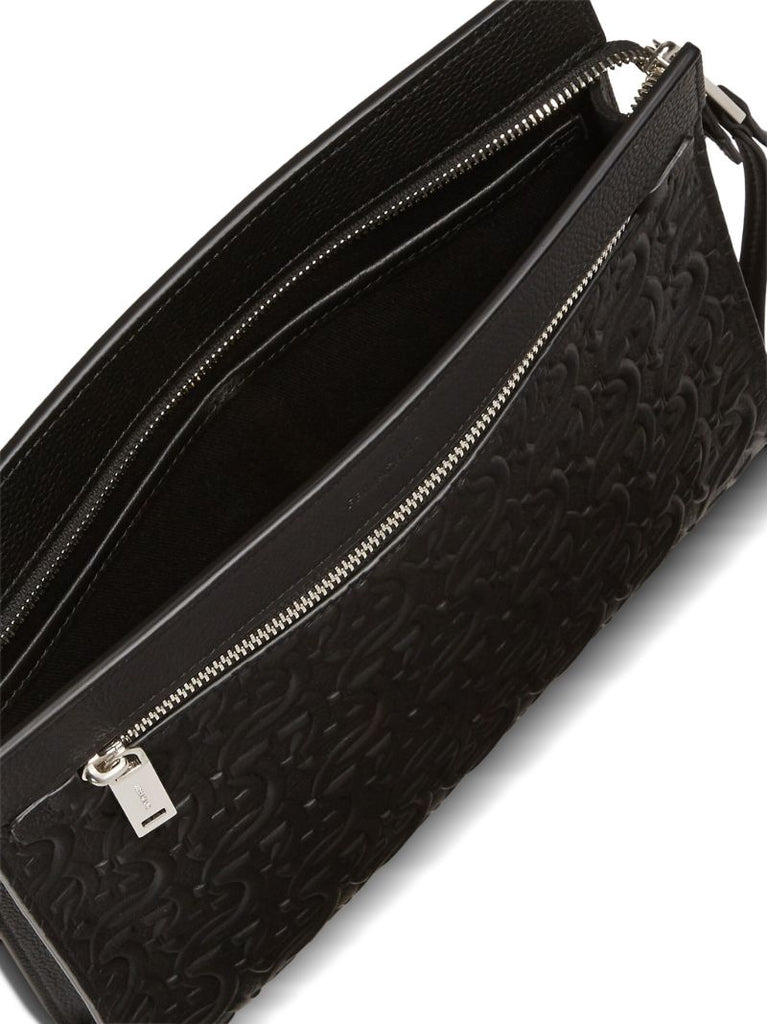 Black Gancini Leather Clutch Bag