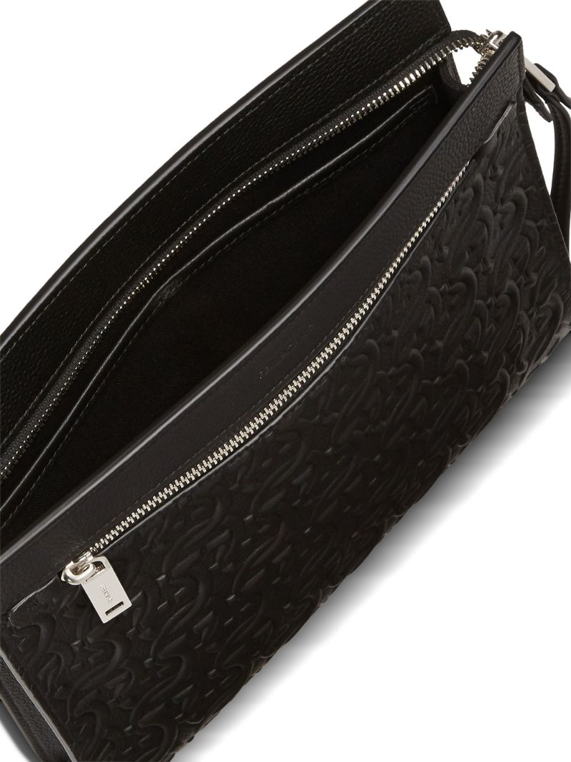 Black Gancini Leather Clutch Bag