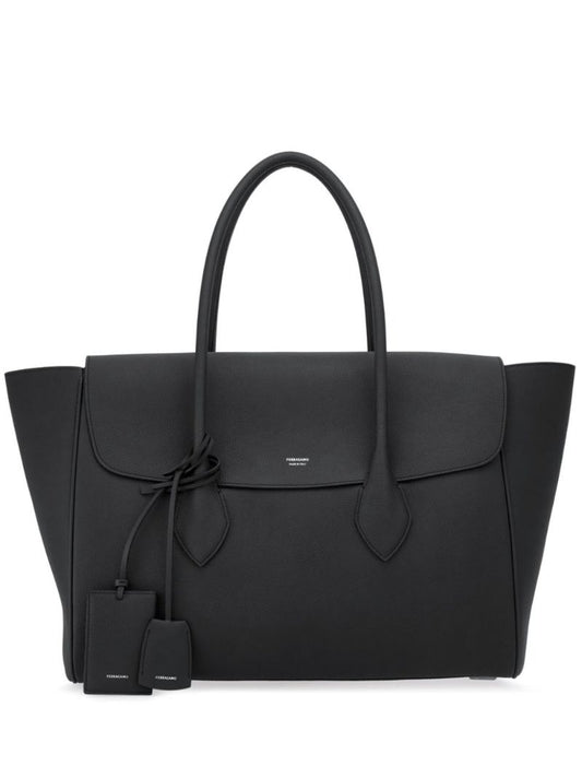 Black East-west Leather Tote Bag