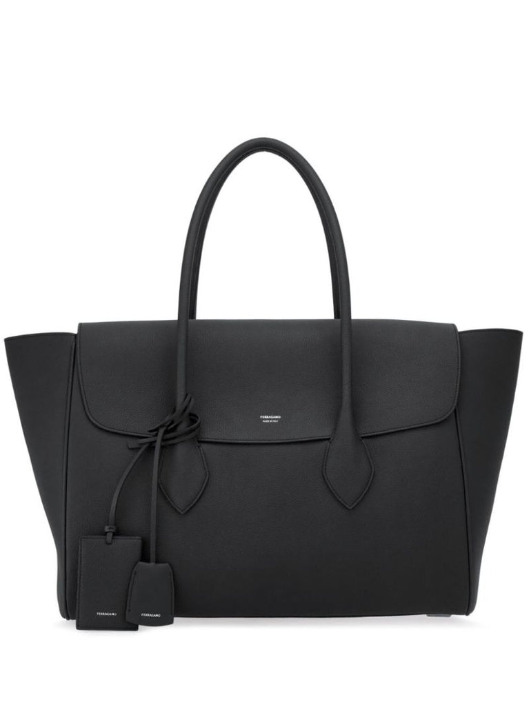 Black East-west Leather Tote Bag
