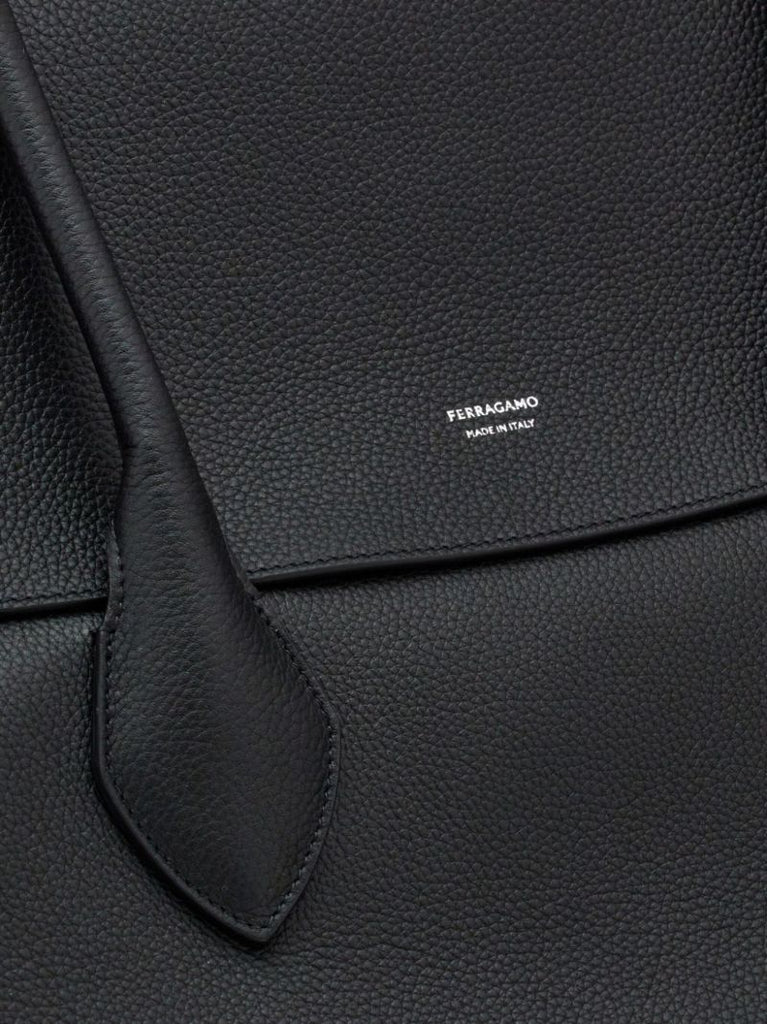 Black East-west Leather Tote Bag