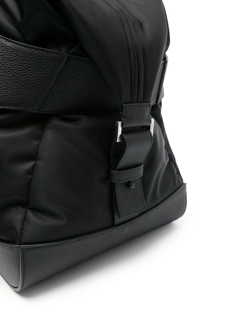Black Cut-out Leather Holdall