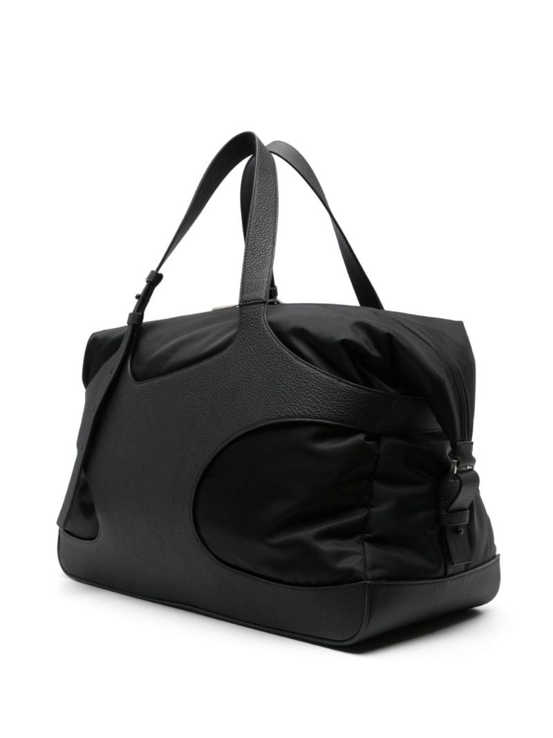Black Cut-out Leather Holdall