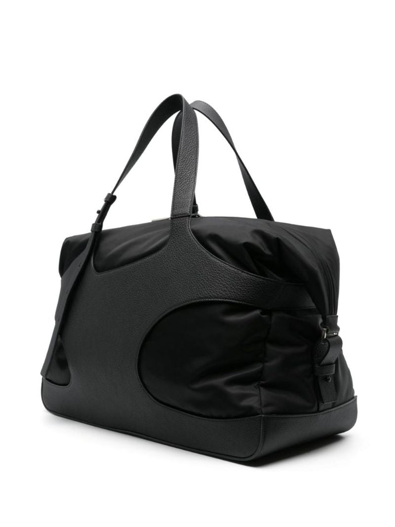 Black Cut-out Leather Holdall