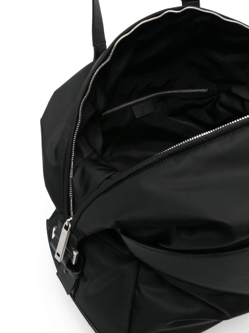 Black Cut-out Leather Holdall