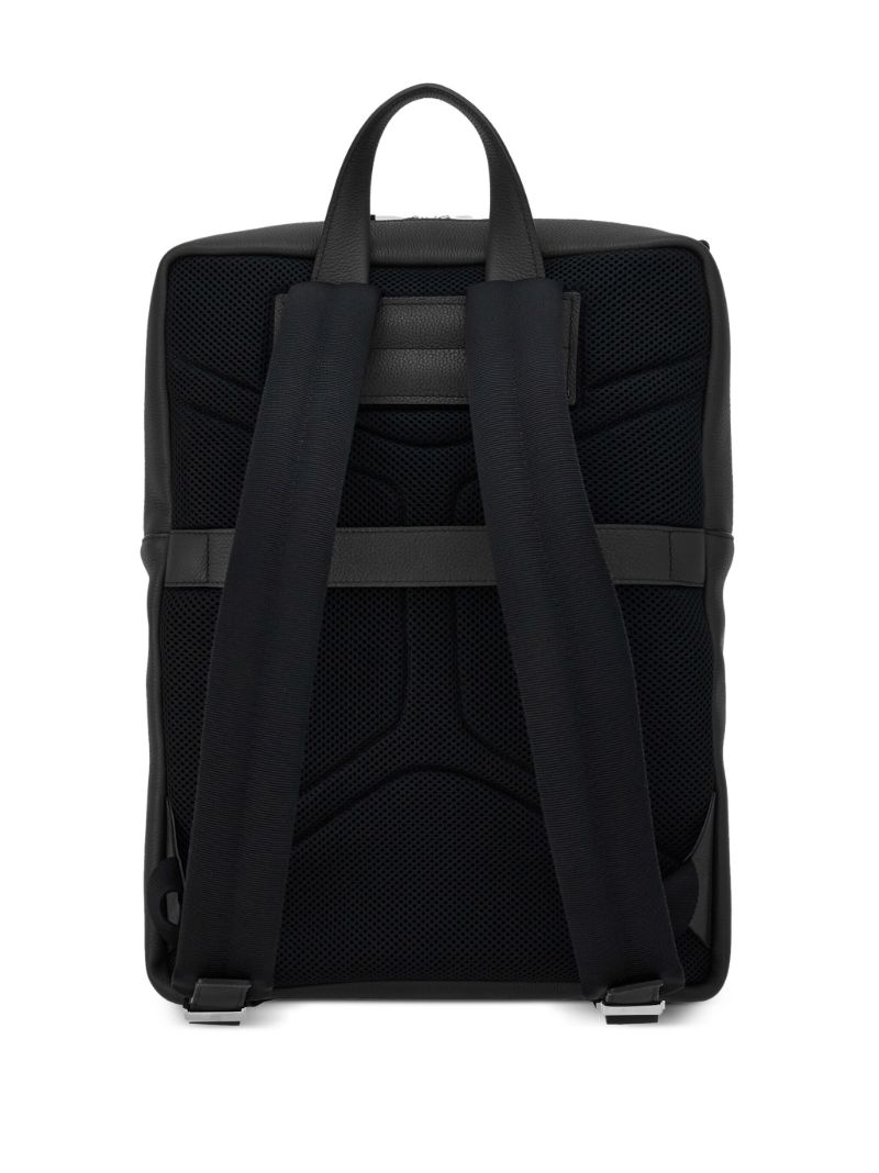 Black Gancini-embossed Leather Backpack