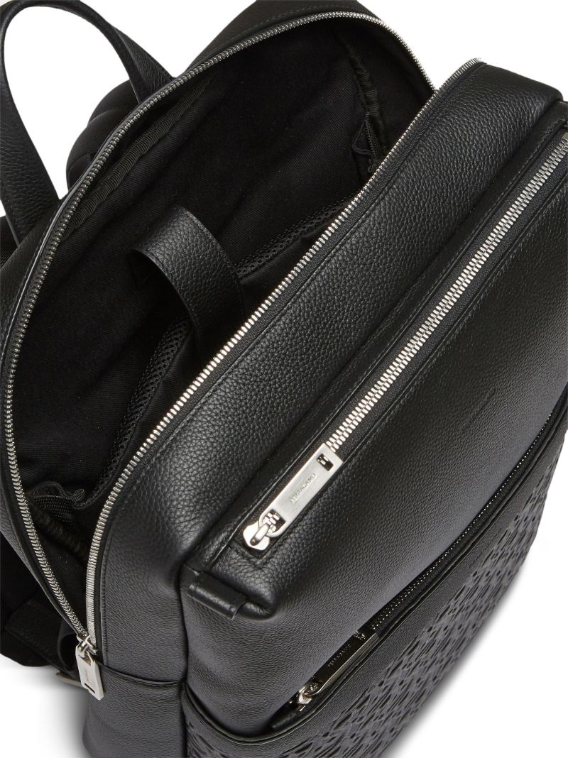 Black Gancini-embossed Leather Backpack