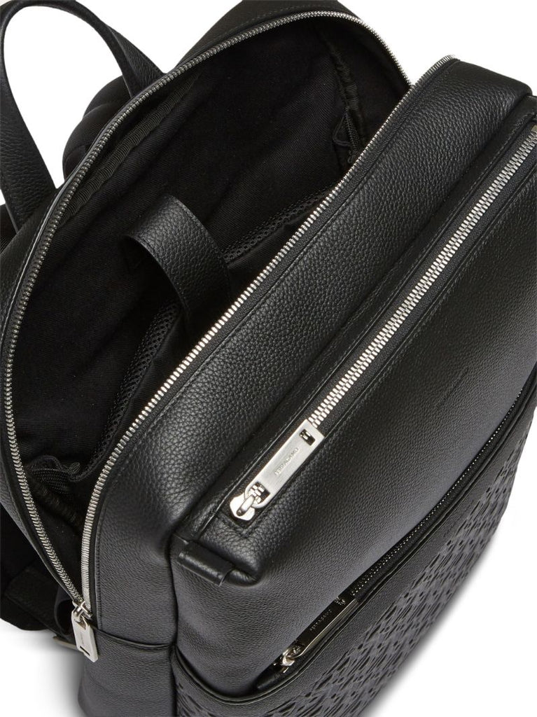 Black Gancini-embossed Leather Backpack