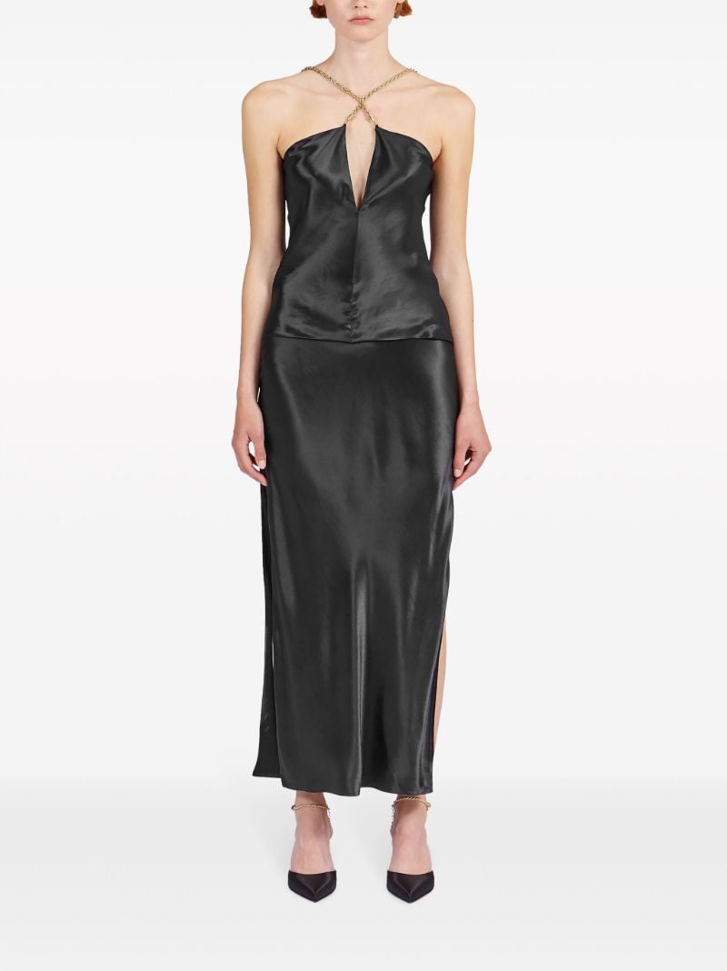 Black Satin Maxi Skirt