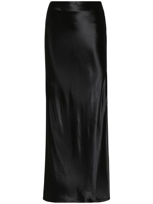 Black Satin Maxi Skirt