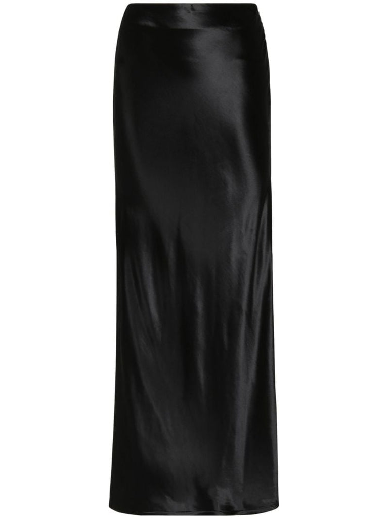 Black Satin Maxi Skirt