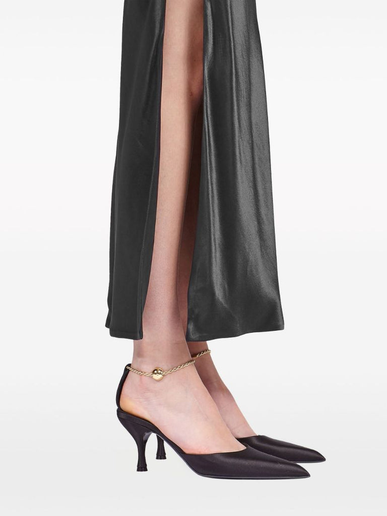 Black Satin Maxi Skirt