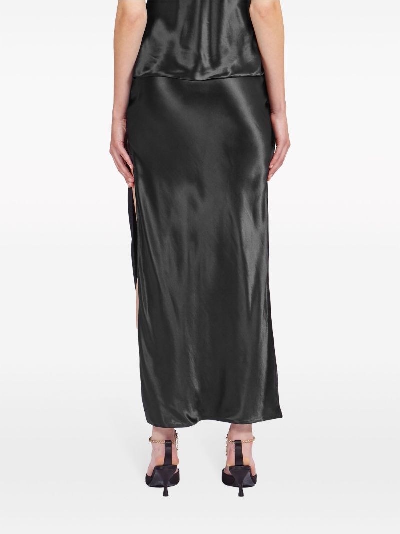 Black Satin Maxi Skirt
