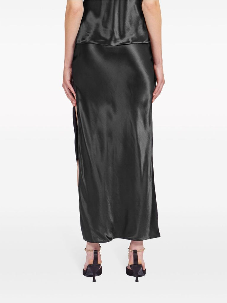 Black Satin Maxi Skirt
