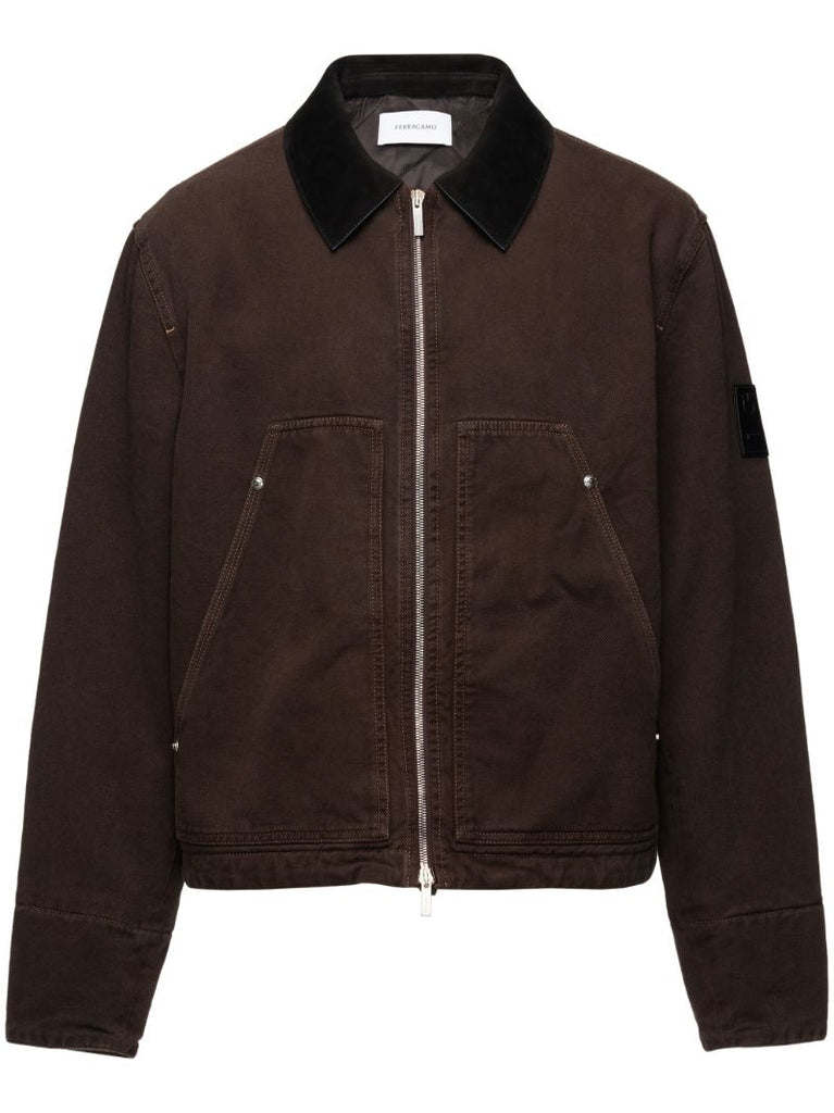 Brown Padded Denim Jacket