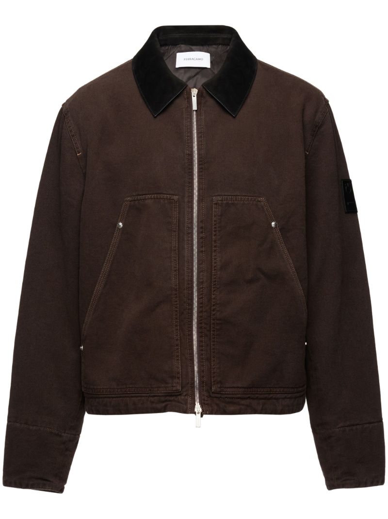 Brown Padded Denim Jacket