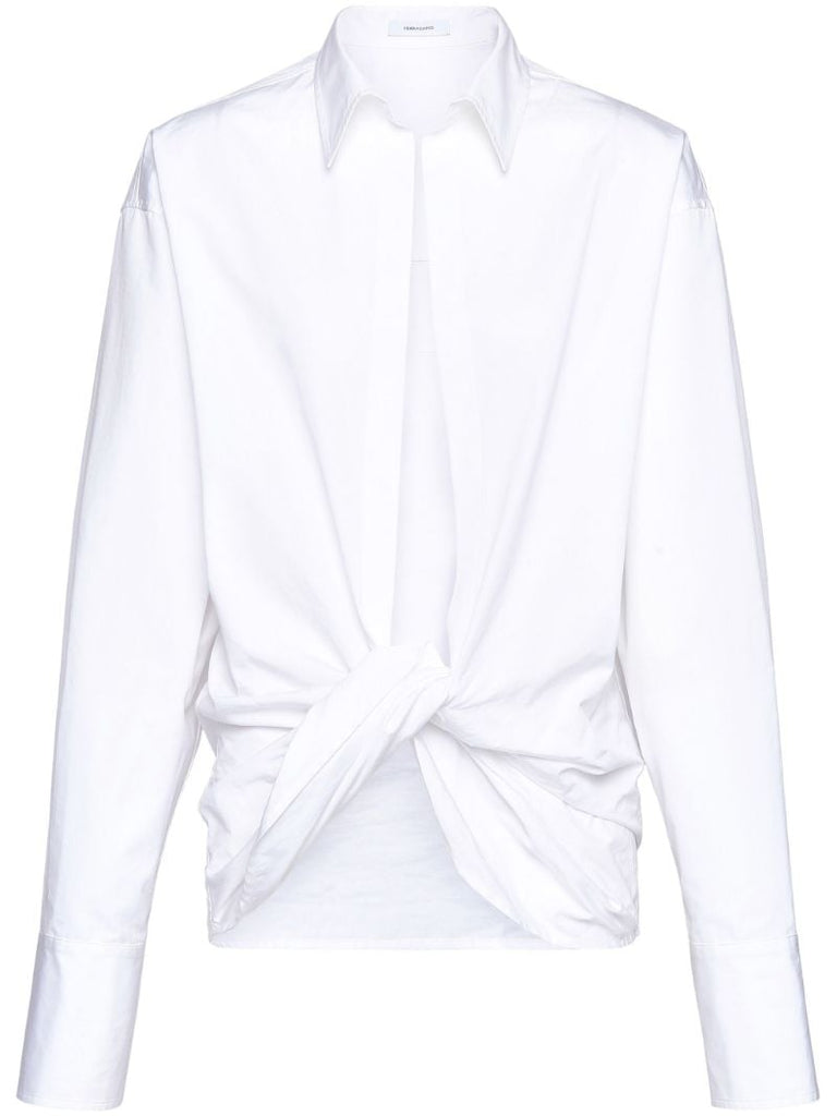 White Cotton Wrap Shirt