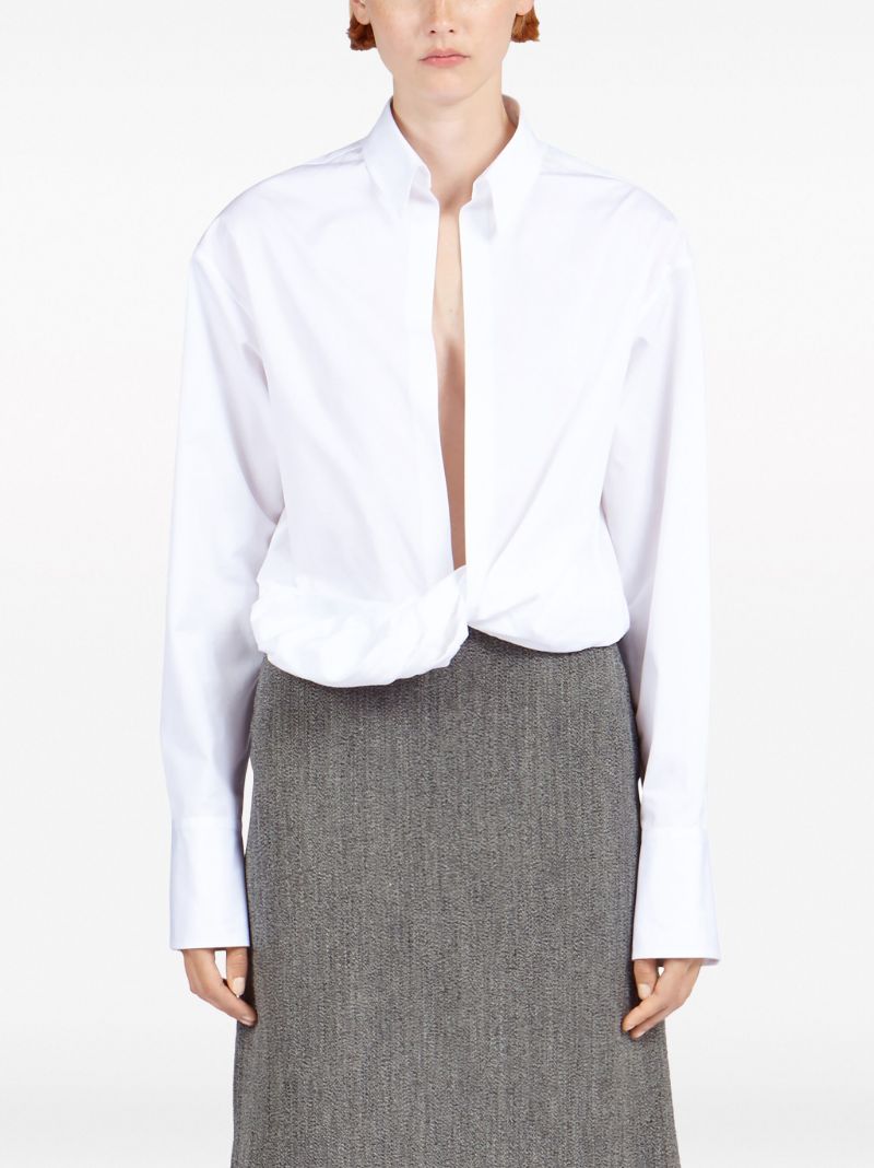 White Cotton Wrap Shirt