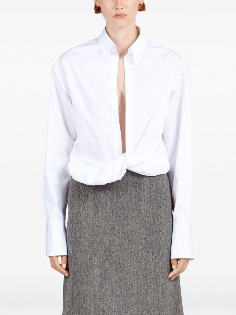 White Cotton Wrap Shirt