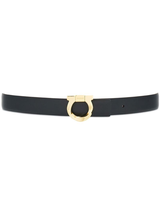 Black Gancini Reversible Leather Belt