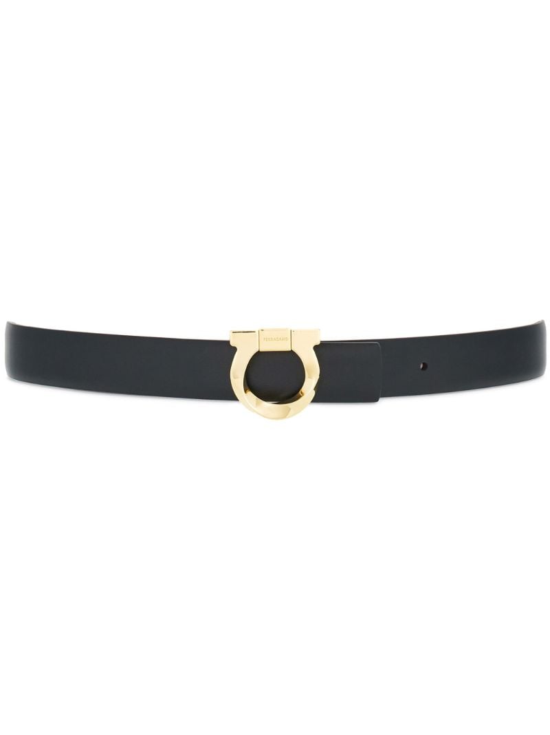 Black Gancini Reversible Leather Belt