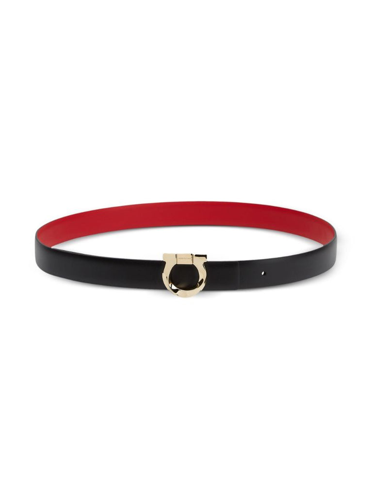 Black Gancini Reversible Leather Belt